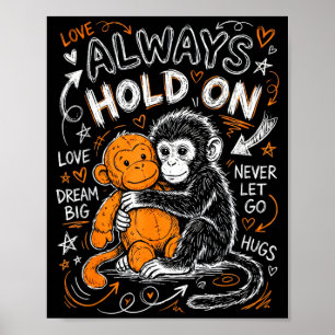 Punch monkey cute baby funny animal poster