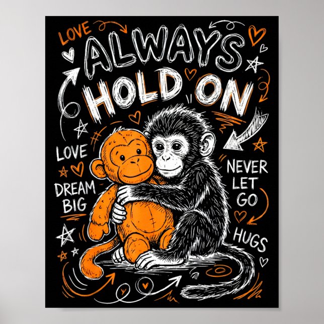 Punch monkey cute baby funny animal  poster (Front)
