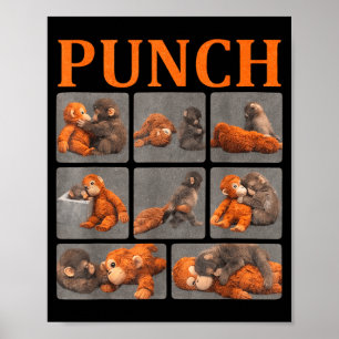 Punch monkey cute baby funny animal poster