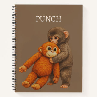 Punch Monkey Funny Notebook | Cute Cartoon Monkey