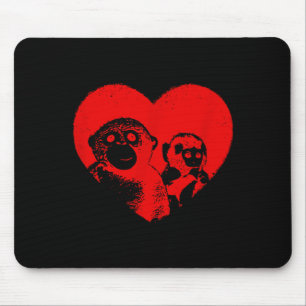 Punch Monkey Heart Valentine Graphic Cute Plush Mouse Mat