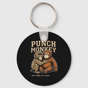 Punch monkey stay strong little dude key ring