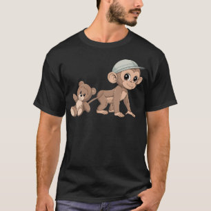 Punch Monkey With Teddy Bear Cuddling Keep T-Shirt