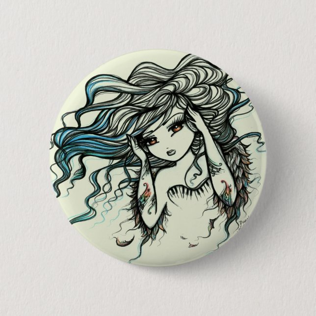 Punch of Colour Musical Angel Girl Fairy Fantasy 6 Cm Round Badge (Front)