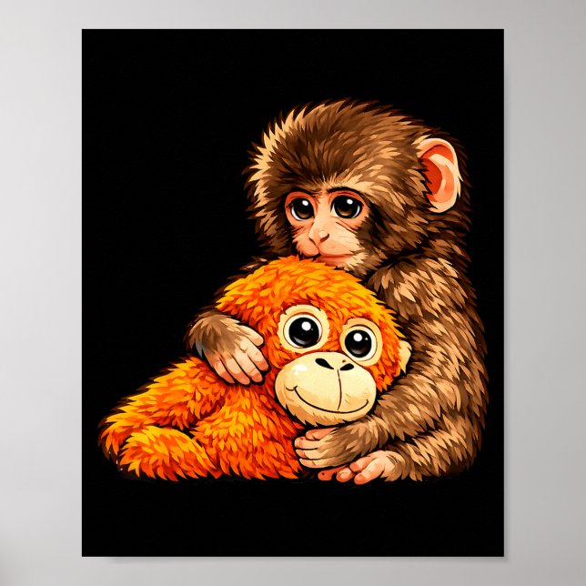 Punch team punch cute baby monkey  poster (Front)
