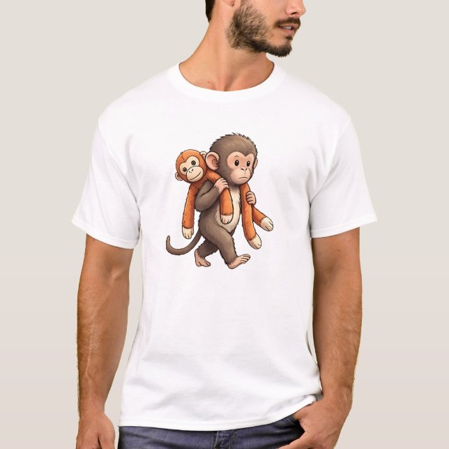Punch The Baby Monkey Design T-Shirt (Front)