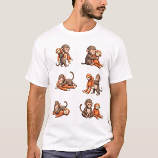 Punch The Baby Monkey Design T-Shirt