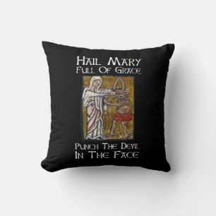 Punch the Devil in the Face! Cushion