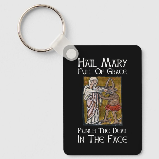 Punch the Devil in the Face! Key Ring (Front)