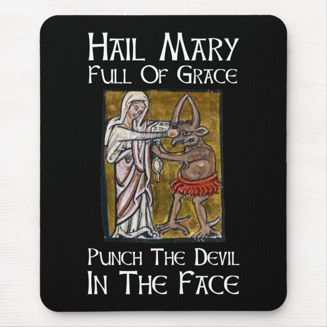 Punch the Devil in the Face! Mouse Mat (Front)