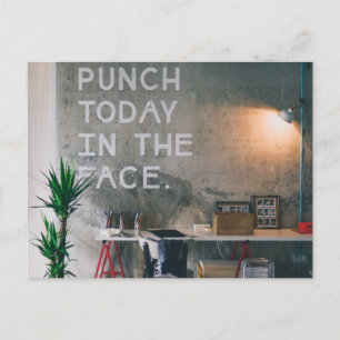 Punch Today In The Face (Neon) Postcard