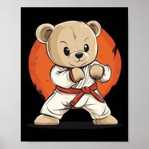 Punch Up Your Style With This Karate Bear Design Poster