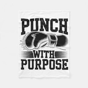 Punch With Purpose Boxer Sports Strength Gym Athle Fleece Blanket