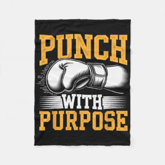 Punch With Purpose Boxer Sports Strength Gym Athle Fleece Blanket