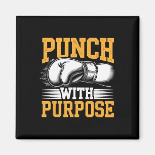 Punch With Purpose Boxer Sports Strength Gym Athle Magnet