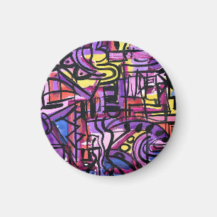 Punchbowl-Bold Colourful Hand Painted Abstract Art Magnet