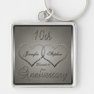 Punched Tin 10 Year Anniversary Key Ring