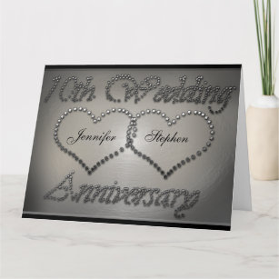 Punched Tin 10th Wedding Anniversary Card