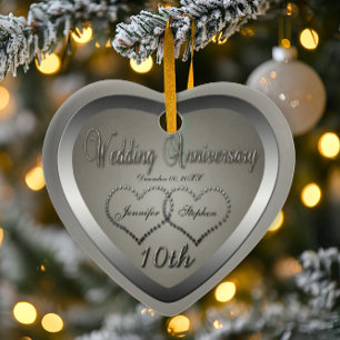 Punched Tin Look 10 Year Anniversary Ornament