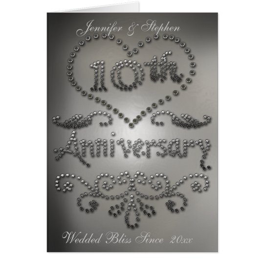 Punched Tin Look 10th  Wedding  Anniversary  Card  Zazzle co uk 