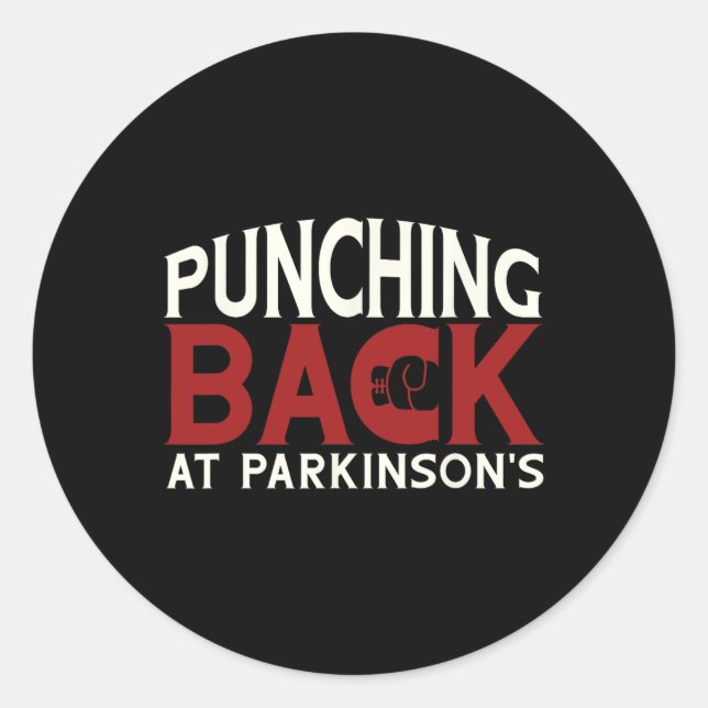 Punching Back At Parkinson's  Classic Round Sticker (Front)