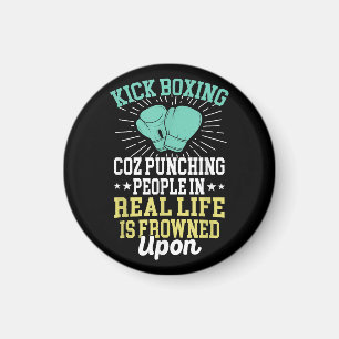 Punching People Is Frowned Upon Funny Sarcastic Ki Magnet