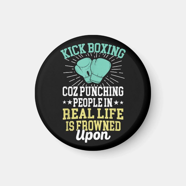 Punching People Is Frowned Upon Funny Sarcastic Ki Magnet (Front)