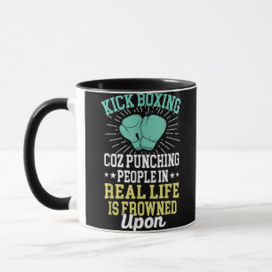 Punching People Is Frowned Upon Funny Sarcastic Ki Mug
