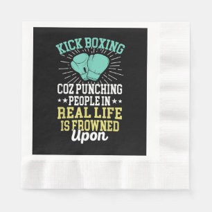 Punching People Is Frowned Upon Funny Sarcastic Ki Napkin