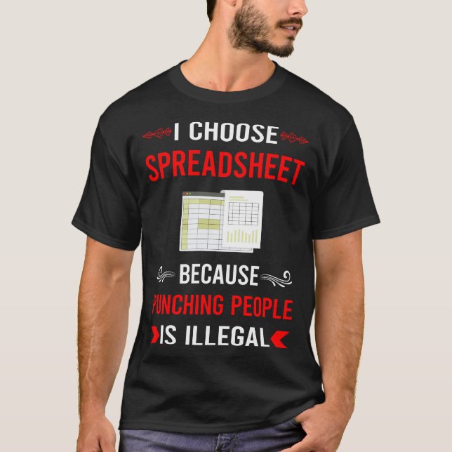 Punching Spreadsheet Spreadsheets T-Shirt (Front)