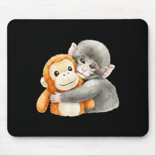 Punchkung the monkey holding plush friend meme mouse mat
