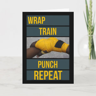 Punchy Graphics Wrap Train Punch Repeat, Boxing Ki Card