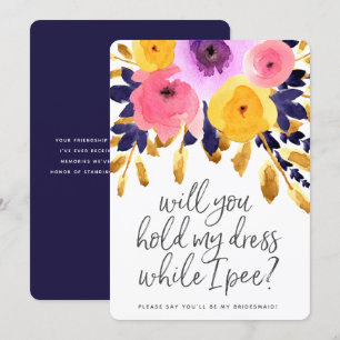 Punchy Petals   Wedding Party Invitation