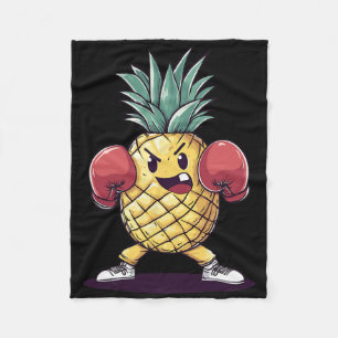 Punchy Pineapple Fruit Fighter Humour Fleece Blanket