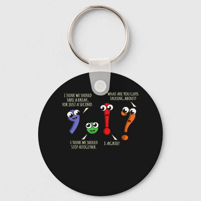 Punctuation Marks English Language Teacher Student Key Ring (Front)
