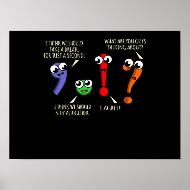 Punctuation Marks English Language Teacher Student Poster (Front)