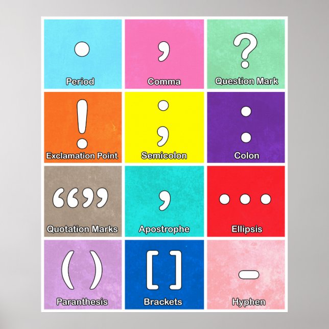 Punctuation Marks Grid Poster (Front)