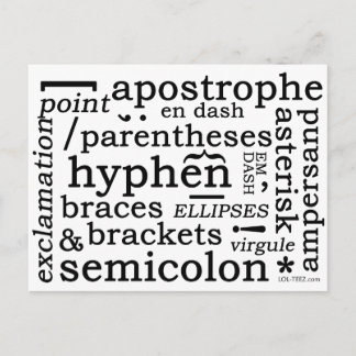 Punctuation Postcard