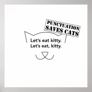 Punctuation Saves Cats Poster