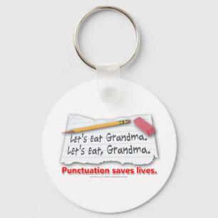 Punctuation Saves Lives Key Ring