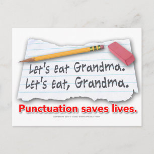Punctuation Saves Lives Postcard