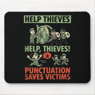 Punctuation Saves Victims Funny Grammar English Te Mouse Mat