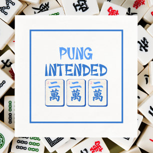 Pung Intended Blue Watercolor Crak Tiles Mahjong  Napkin