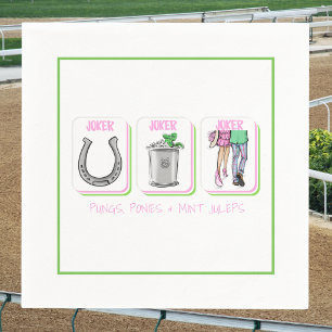 Pungs Ponies & Mint Juleps Preppy Derby Mahjong Napkin