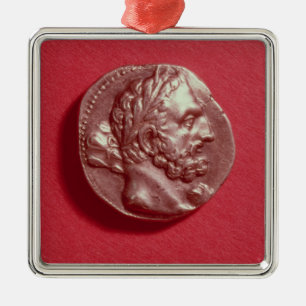 Punic coin bearing the head of Hamilcar Barca Metal Tree Decoration