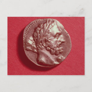 Punic coin bearing the head of Hamilcar Barca Postcard