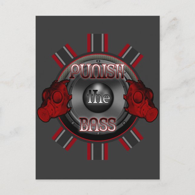 PUNISH the BASS DnB Dub Dubstep hardstyle DJ Postcard (Front)