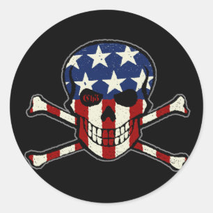 Punisher Skull Americana Flag Graphic Classic Round Sticker
