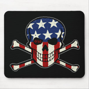 Punisher Skull Americana Flag Graphic Mouse Mat