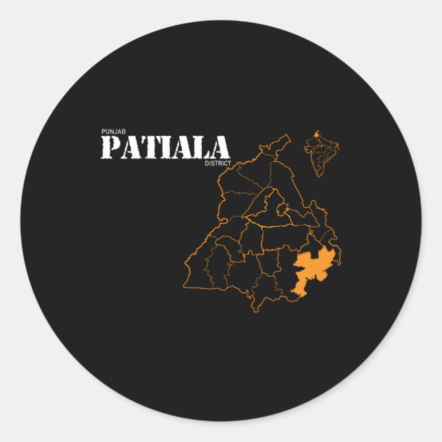 Punjab District Patiala Classic Round Sticker (Front)